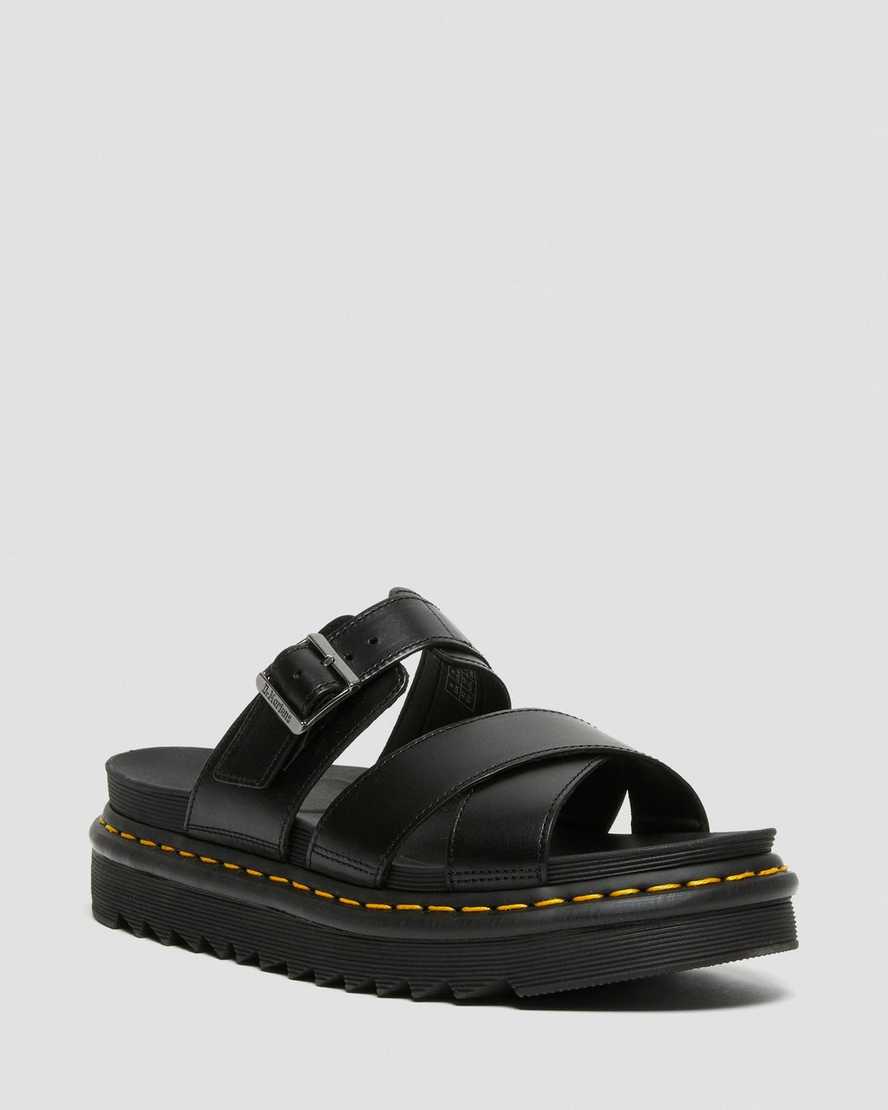 Dr. Martens Ryker Lær Strap Slide Sandaler Herre Svart [8495GFMVO]